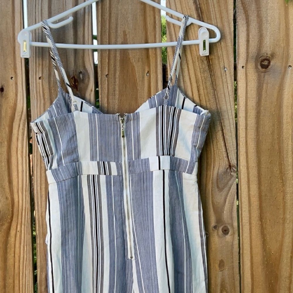Take 50% OFF- Forever21 Striped Tie Front Jumpsuit, Size-S - Picture 7 of 9